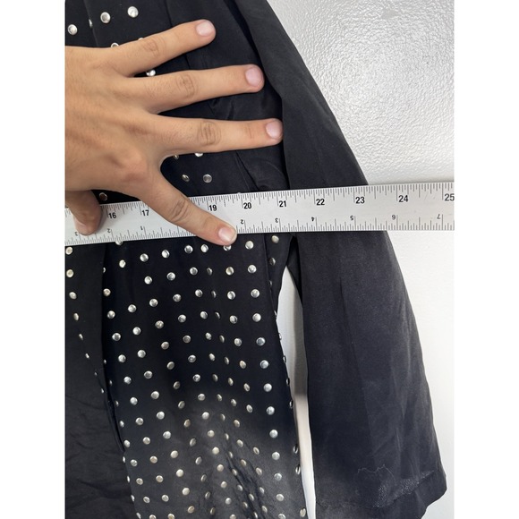 Rock & Republic Women's Black Studded Open Front Blazer Jacket Sz 14 Rocker Chic - Picture 7 of 8